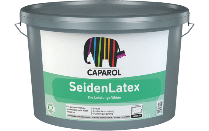 Vopsea cu emisii reduse pentru zugraveli interioare cu luciu satinat Caparol seidenLatexELF 12,5ltr - imagine 1